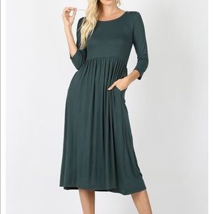 Zenana Outfitters Viscose 3/4 Sleeve Dress